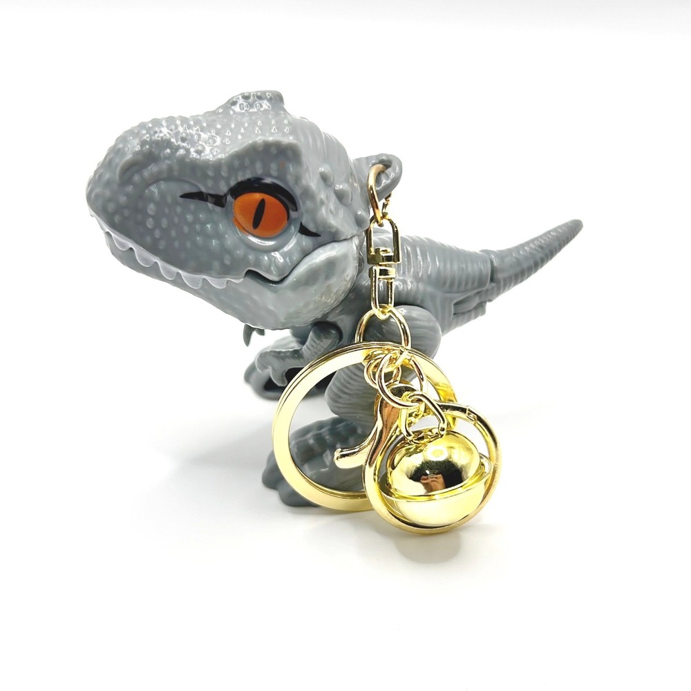 Indominus Rex Keychain Unisex OS Gray Gold Bell Dino Jurassic World